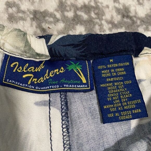 island shores flower print Hawaiian pants size M - Picture 3 of 7
